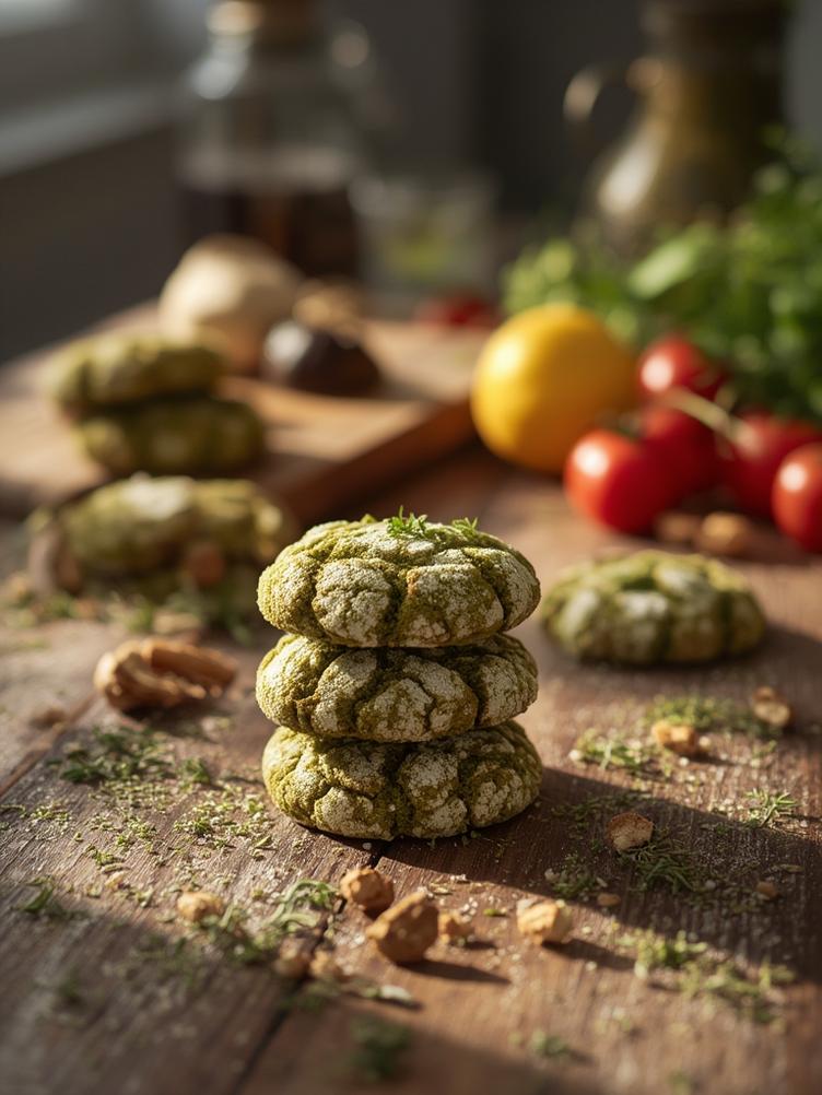 Matcha Crinkle Cookies